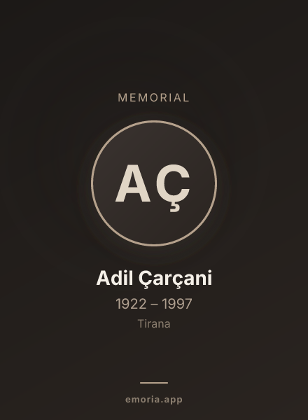 Memorial portrait of Adil Çarçani