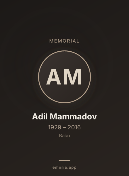 Memorial portrait of Adil Mammadov