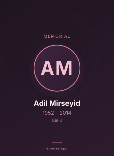 Memorial portrait of Adil Mirseyid