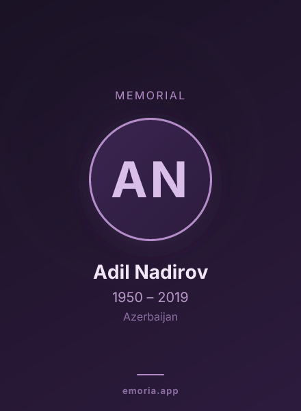 Memorial portrait of Adil Nadirov