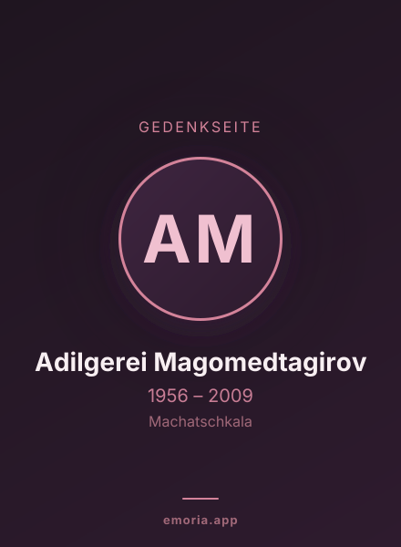 Gedenkportrait von Adilgerei Magomedtagirov