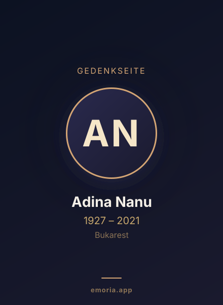 Gedenkportrait von Adina Nanu