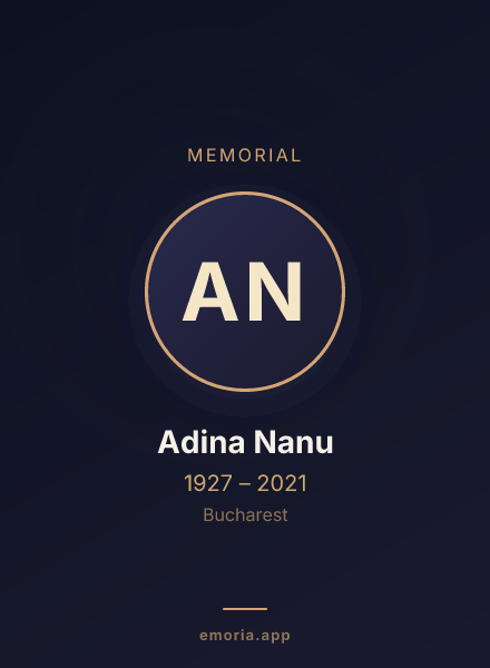 Memorial portrait of Adina Nanu