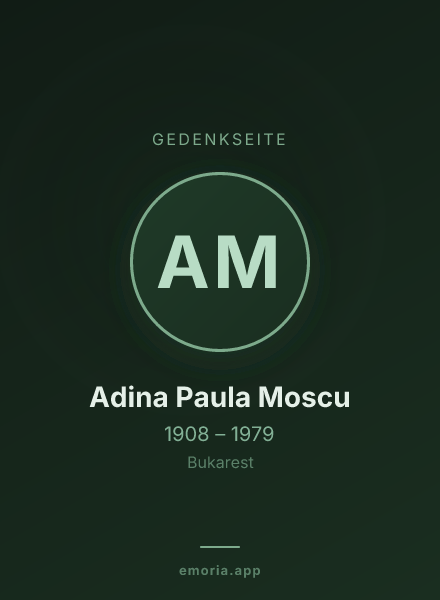 Gedenkportrait von Adina Paula Moscu