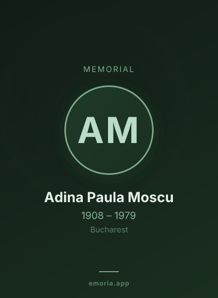 Memorial portrait of Adina Paula Moscu