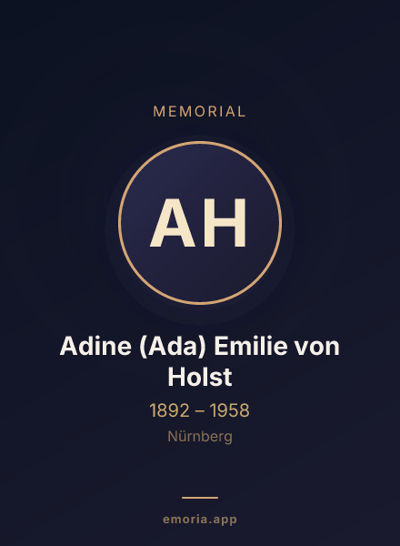 Memorial portrait of Adine (Ada) Emilie von Holst
