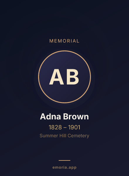 Memorial portrait of Adna Brown