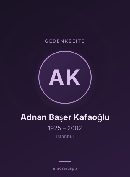Gedenkportrait von Adnan Başer Kafaoğlu
