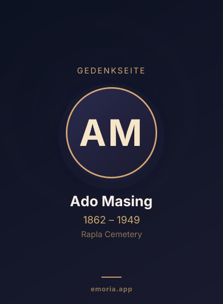 Gedenkportrait von Ado Masing