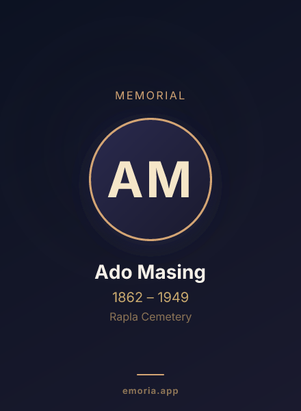 Memorial portrait of Ado Masing