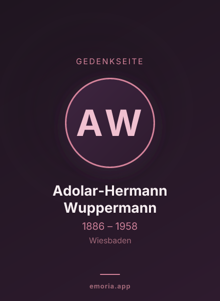 Gedenkportrait von Adolar-Hermann Wuppermann