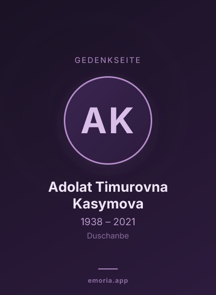 Gedenkportrait von Adolat Timurovna Kasymova