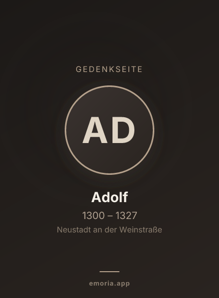 Gedenkportrait von Adolf