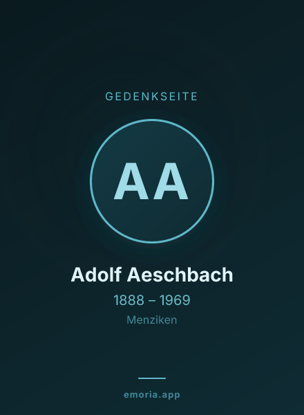 Gedenkportrait von Adolf Aeschbach