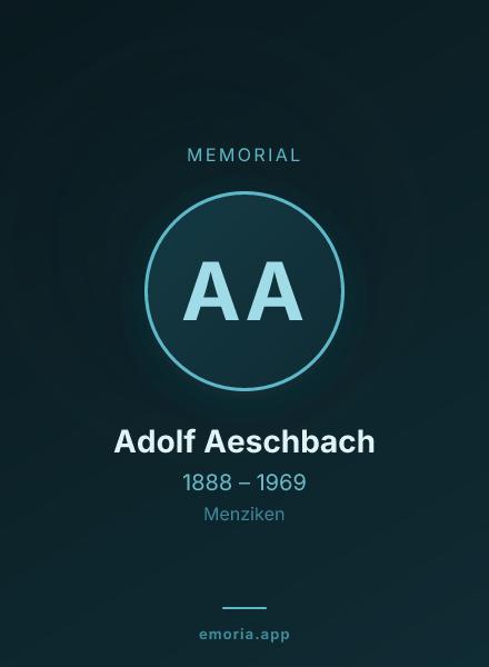 Memorial portrait of Adolf Aeschbach