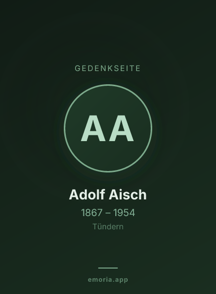 Gedenkportrait von Adolf Aisch