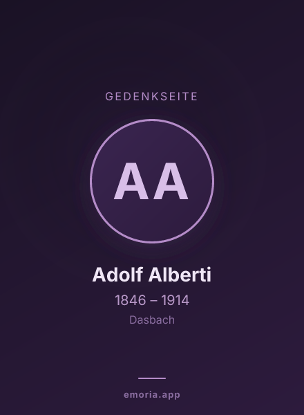 Gedenkportrait von Adolf Alberti