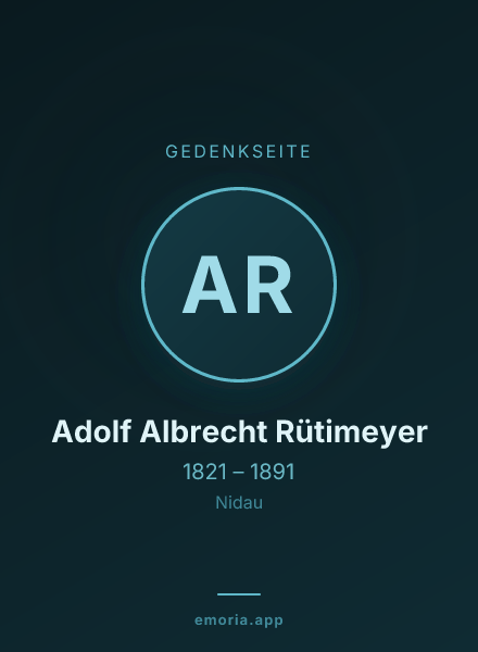 Gedenkportrait von Adolf Albrecht Rütimeyer