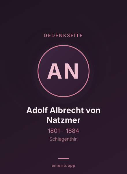 Gedenkportrait von Adolf Albrecht von Natzmer