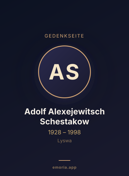 Gedenkportrait von Adolf Alexejewitsch Schestakow