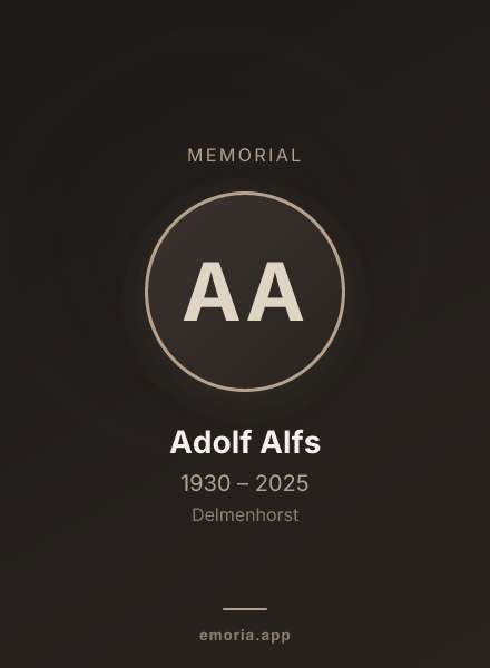 Memorial portrait of Adolf Alfs