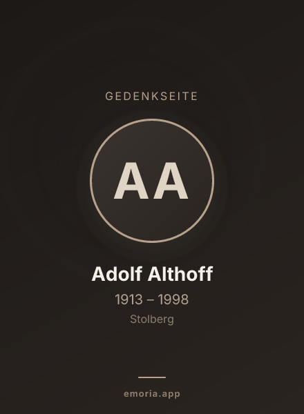 Gedenkportrait von Adolf Althoff