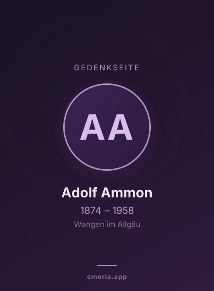 Gedenkportrait von Adolf Ammon