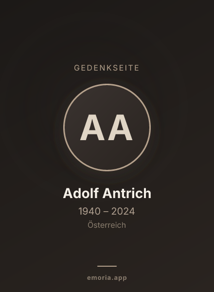 Gedenkportrait von Adolf Antrich