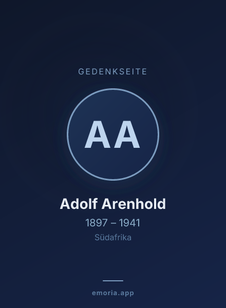 Gedenkportrait von Adolf Arenhold