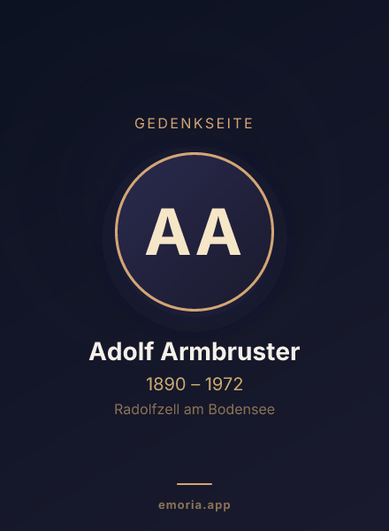 Gedenkportrait von Adolf Armbruster