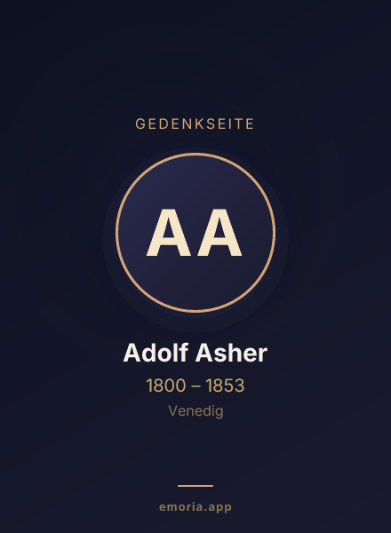 Gedenkportrait von Adolf Asher