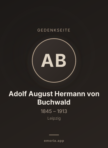 Gedenkportrait von Adolf August Hermann von Buchwald