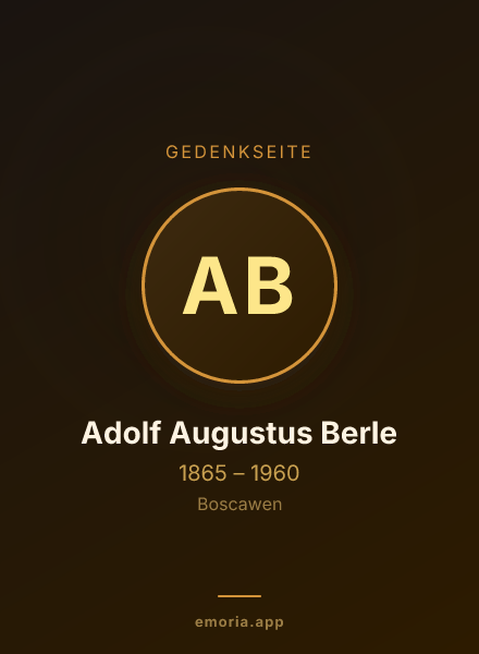 Gedenkportrait von Adolf Augustus Berle