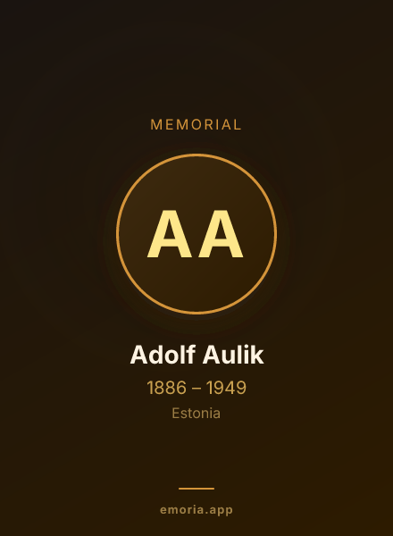 Memorial portrait of Adolf Aulik