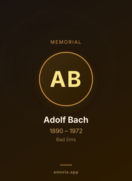 Memorial portrait of Adolf Bach