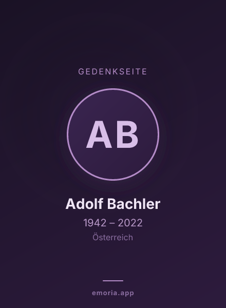 Gedenkportrait von Adolf Bachler