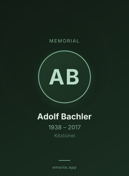 Memorial portrait of Adolf Bachler