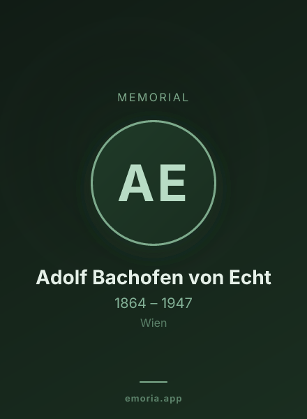 Memorial portrait of Adolf Bachofen von Echt