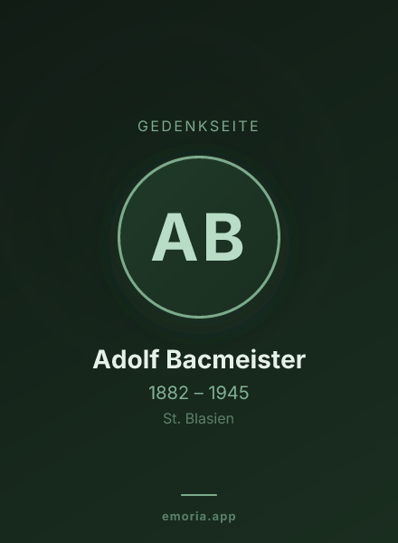 Gedenkportrait von Adolf Bacmeister