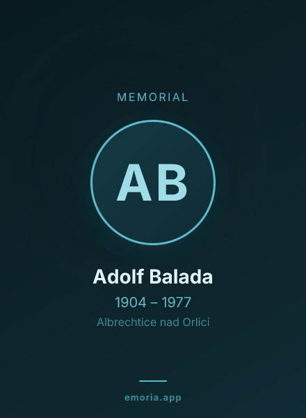 Memorial portrait of Adolf Balada