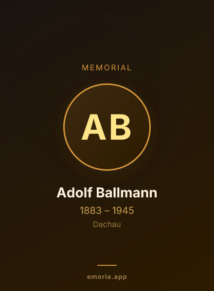 Memorial portrait of Adolf Ballmann