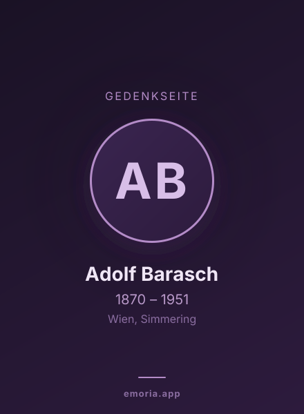 Gedenkportrait von Adolf Barasch