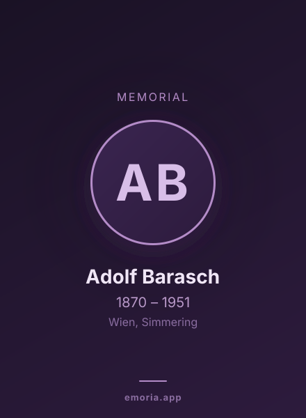 Memorial portrait of Adolf Barasch