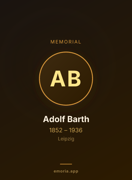 Memorial portrait of Adolf Barth