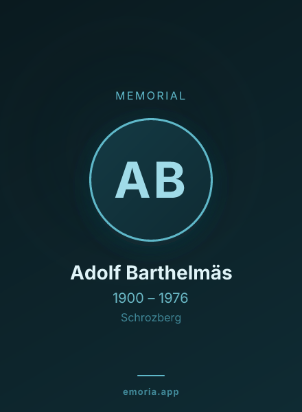 Memorial portrait of Adolf Barthelmäs