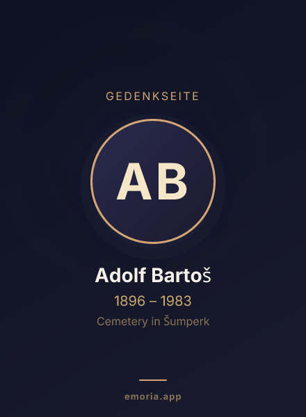 Gedenkportrait von Adolf Bartoš