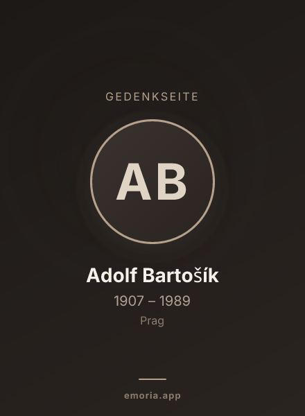 Gedenkportrait von Adolf Bartošík