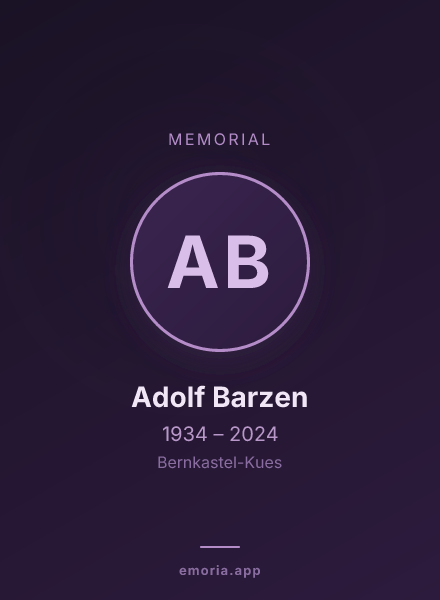 Memorial portrait of Adolf Barzen