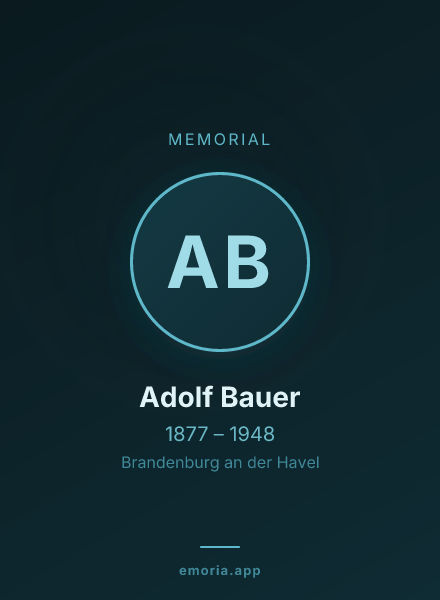 Memorial portrait of Adolf Bauer