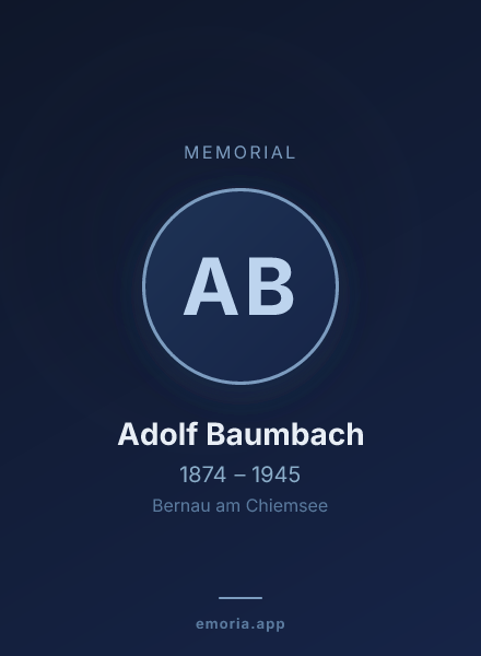 Memorial portrait of Adolf Baumbach